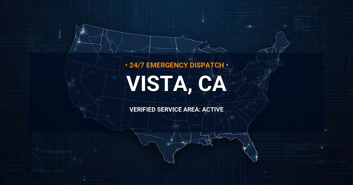 Emergency Plumbing Dispatch Map for Plumbing Services: Vista, CA