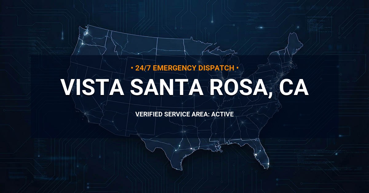 Emergency Plumbing Dispatch Map for Plumbing Services: Vista Santa Rosa, CA