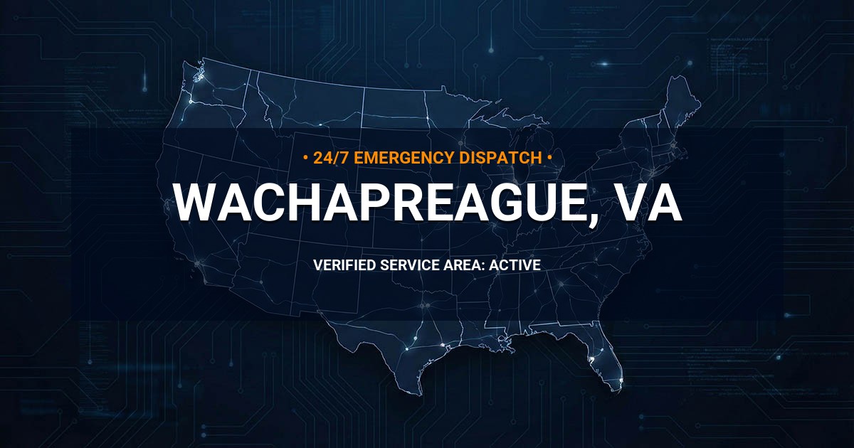 Emergency Plumbing Dispatch Map for Plumbing Services: Wachapreague, VA