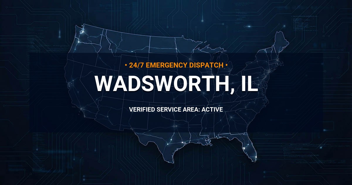Emergency Plumbing Dispatch Map for Plumbing Services: Wadsworth, IL
