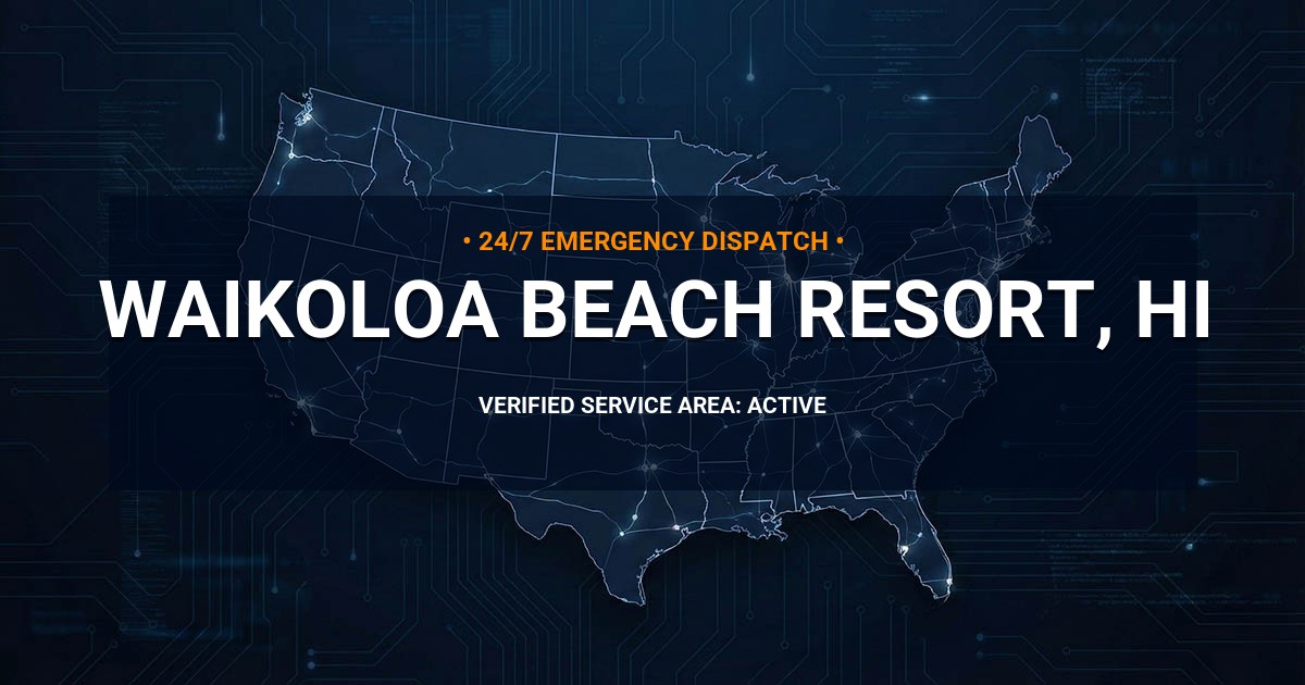 Emergency Plumbing Dispatch Map for Plumbing Services: Waikoloa Beach Resort, HI