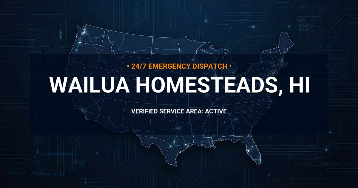 Emergency Plumbing Dispatch Map for Plumbing Services: Wailua Homesteads, HI