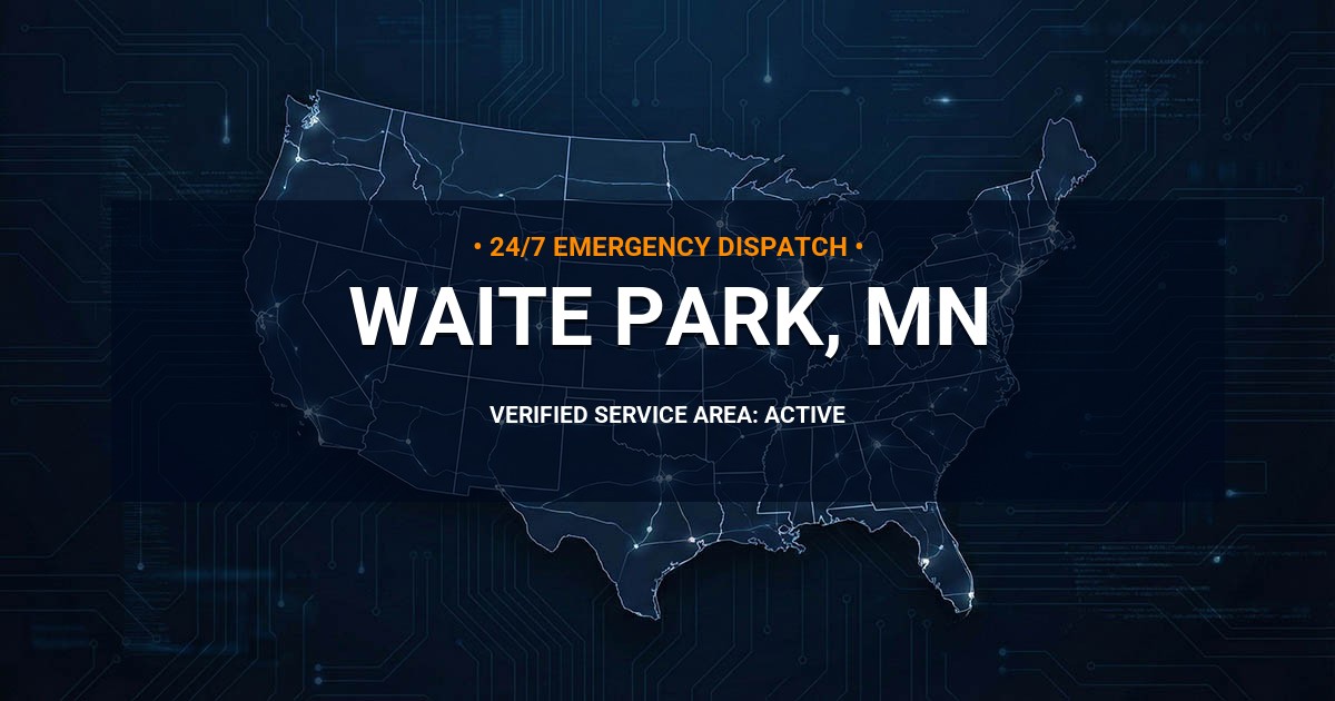 Emergency Plumbing Dispatch Map for Plumbing Services: Waite Park, MN
