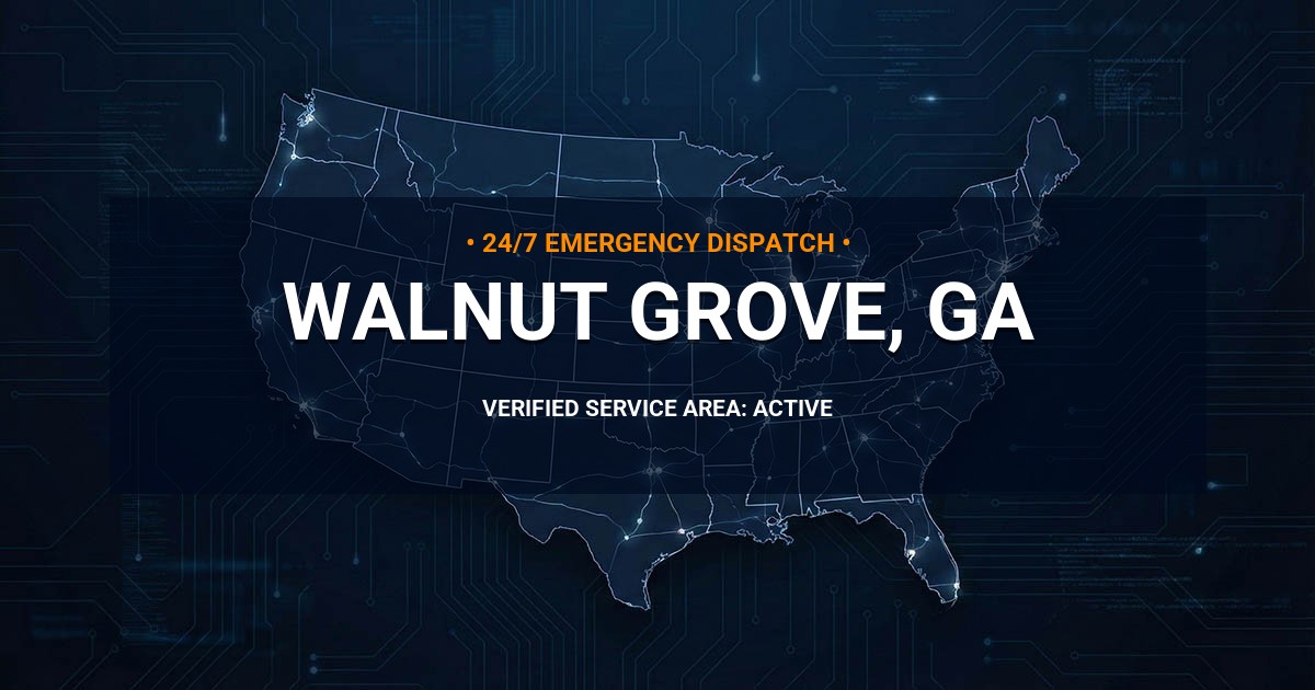 Emergency Plumbing Dispatch Map for Plumbing Services: Walnut Grove, GA