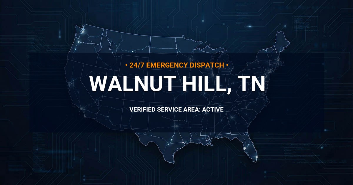 Emergency Plumbing Dispatch Map for Plumbing Services: Walnut Hill, TN