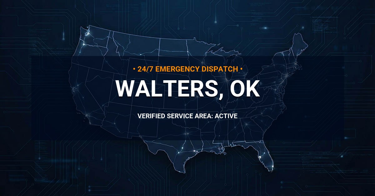 Emergency Plumbing Dispatch Map for Plumbing Services: Walters, OK