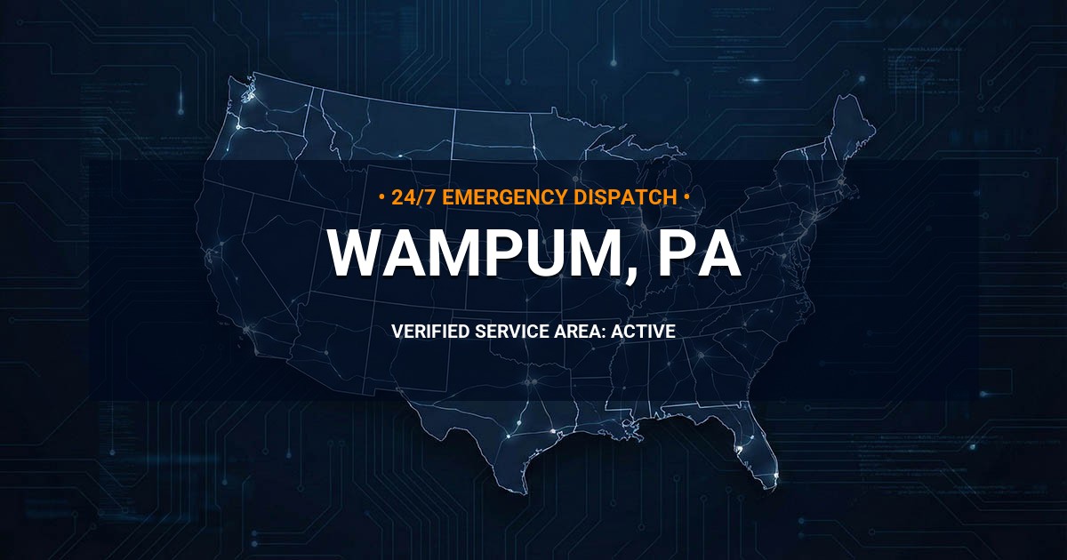 Emergency Plumbing Dispatch Map for Plumbing Services: Wampum, PA