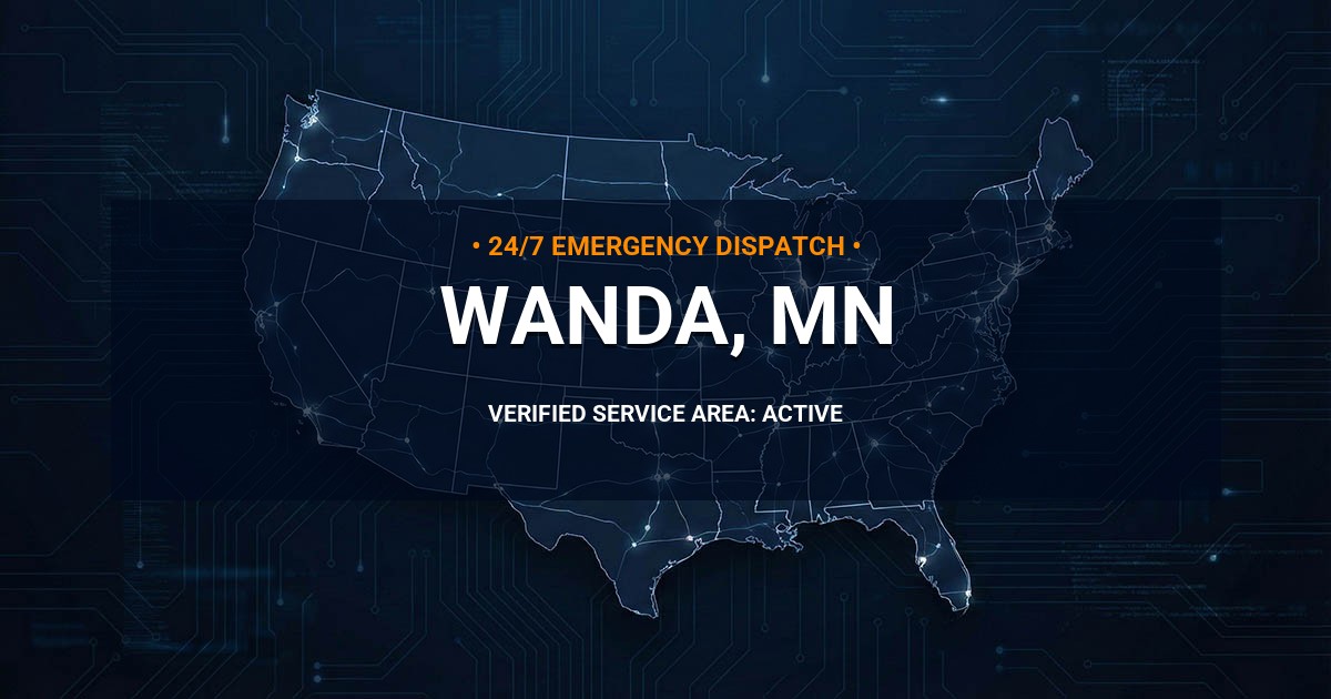 Emergency Plumbing Dispatch Map for Plumbing Services: Wanda, MN