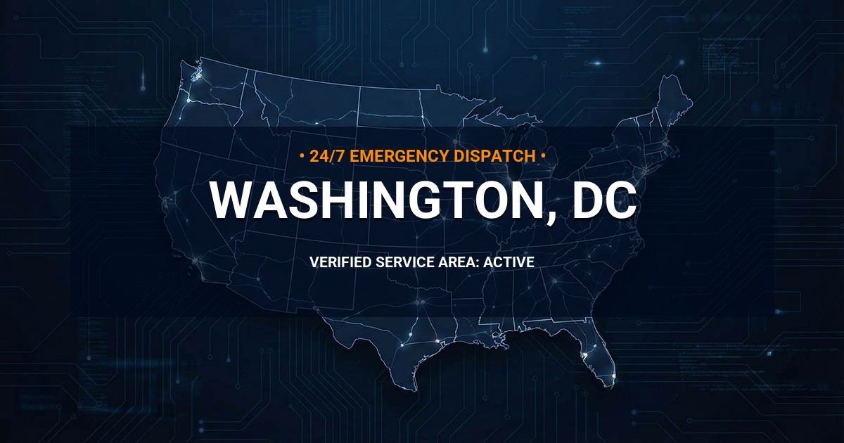 Emergency Plumbing Dispatch Map for Plumbing Services: Washington, DC