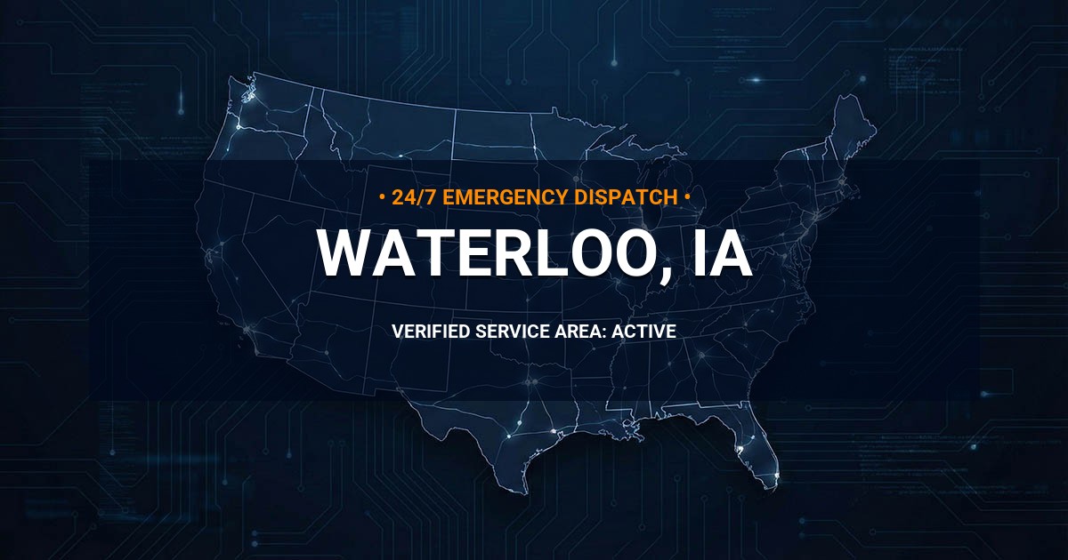 Emergency Plumbing Dispatch Map for Plumbing Services: Waterloo, IA