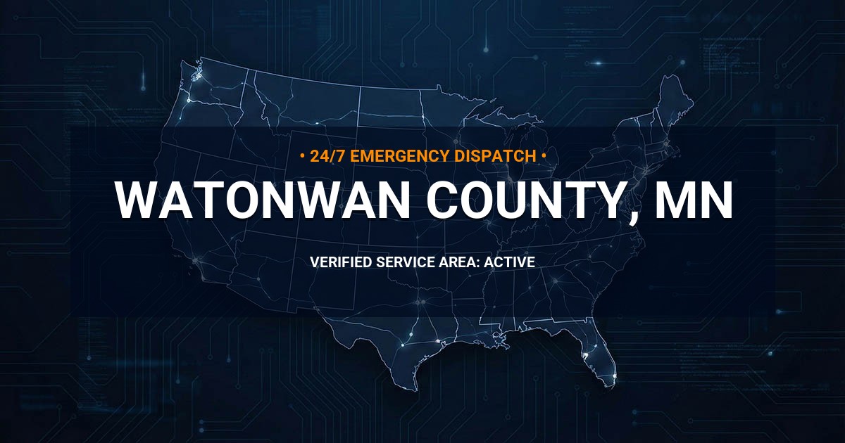 Emergency Plumbing Dispatch Map for Watonwan County Plumbing Logistics