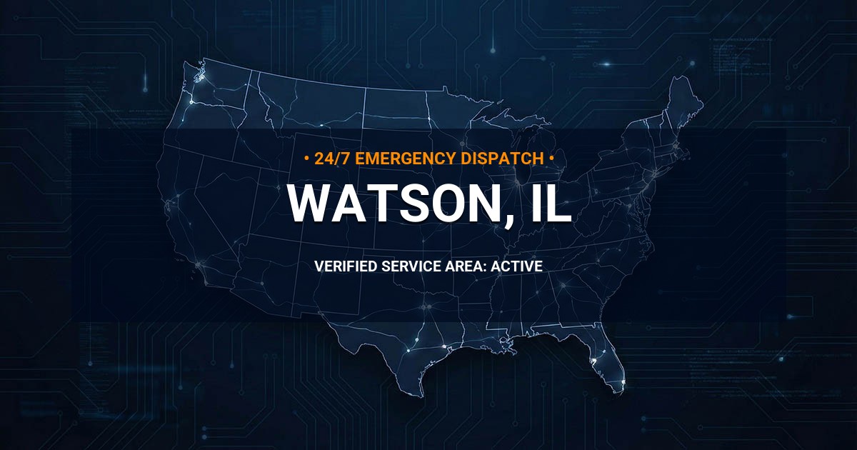 Emergency Plumbing Dispatch Map for Plumbing Services: Watson, IL
