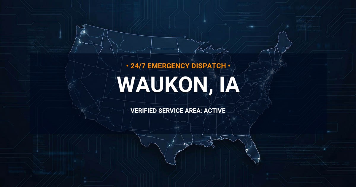 Emergency Plumbing Dispatch Map for Plumbing Services: Waukon, IA