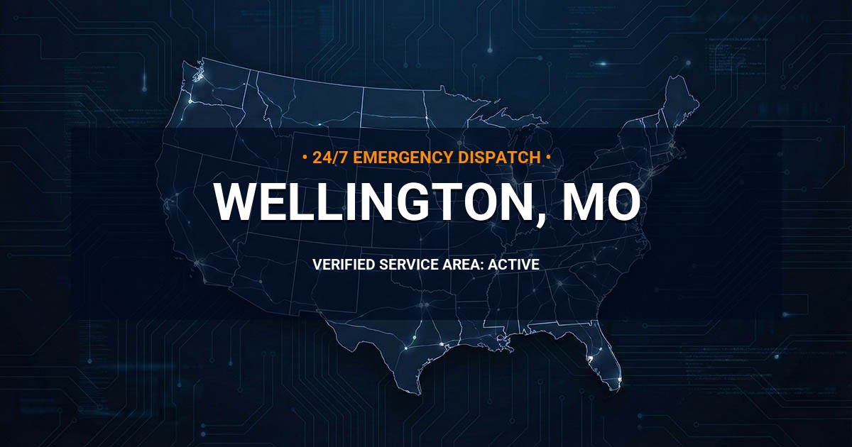 Emergency Plumbing Dispatch Map for Plumbing Services: Wellington, MO