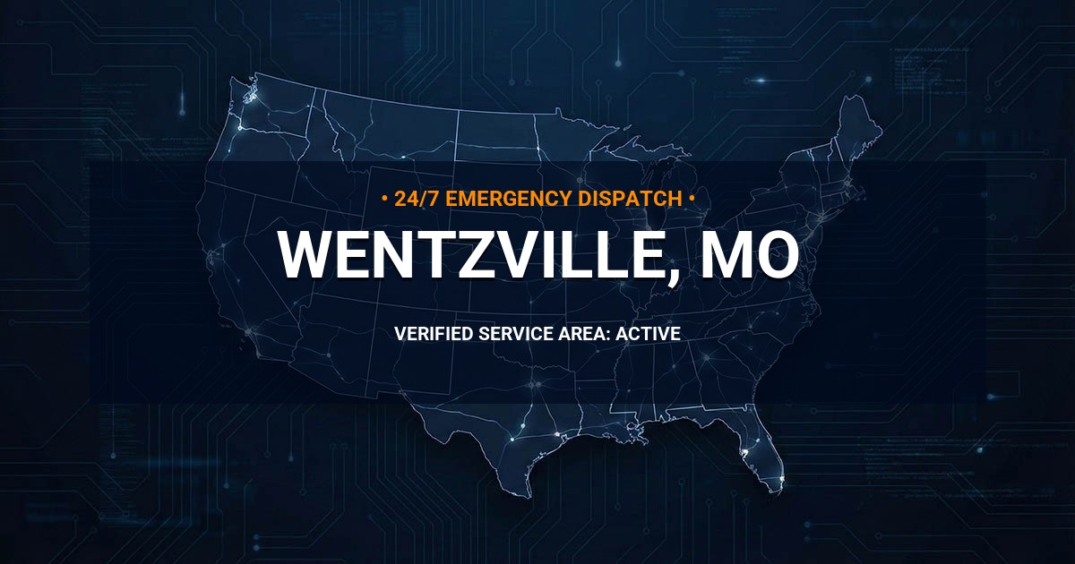 Emergency Plumbing Dispatch Map for Plumbing Services: Wentzville, MO