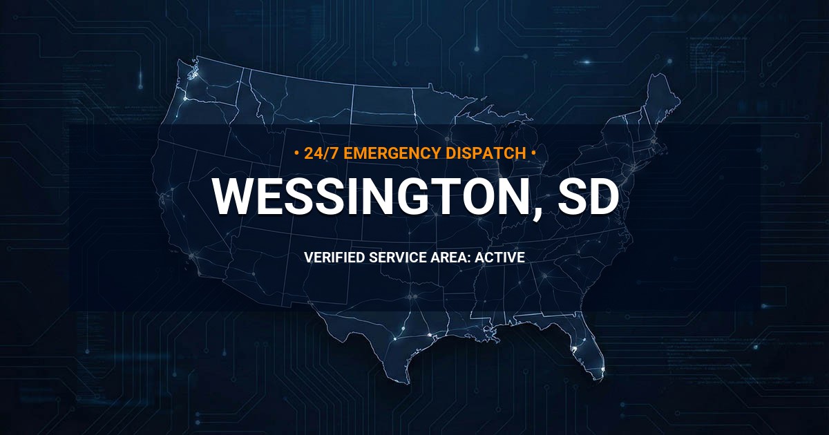 Emergency Plumbing Dispatch Map for Plumbing Services: Wessington, SD