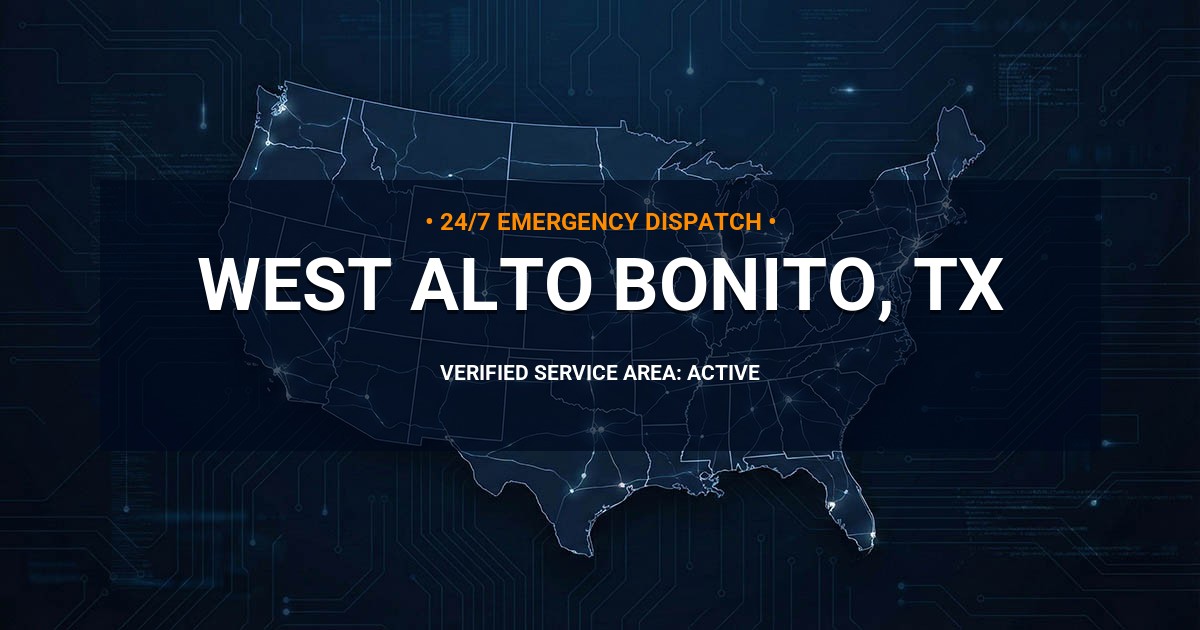 Emergency Plumbing Dispatch Map for Plumbing Services: West Alto Bonito, TX