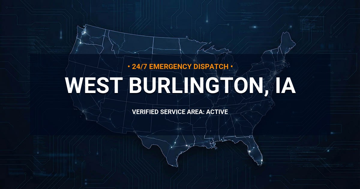 Emergency Plumbing Dispatch Map for Plumbing Services: West Burlington, IA