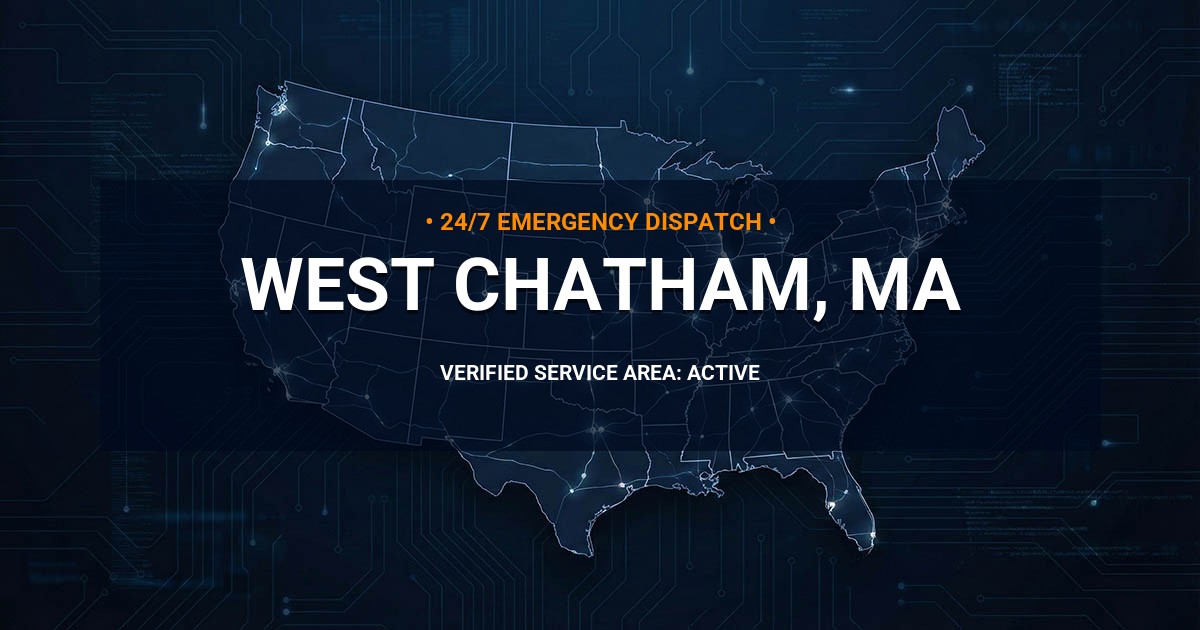 Emergency Plumbing Dispatch Map for Plumbing Services: West Chatham, MA