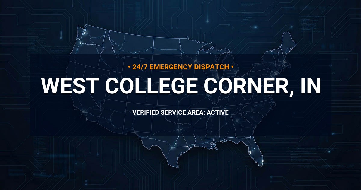 Emergency Plumbing Dispatch Map for Plumbing Services: West College Corner, IN