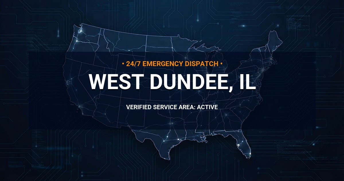 Emergency Plumbing Dispatch Map for Plumbing Services: West Dundee, IL