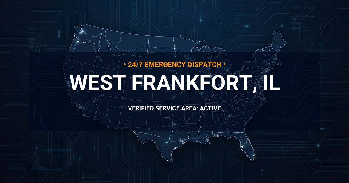Emergency Plumbing Dispatch Map for Plumbing Services: West Frankfort, IL