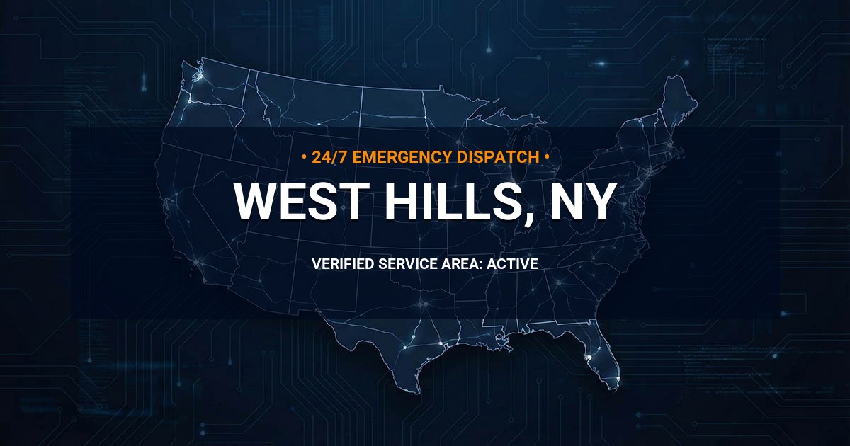 Emergency Plumbing Dispatch Map for Plumbing Services: West Hills, NY