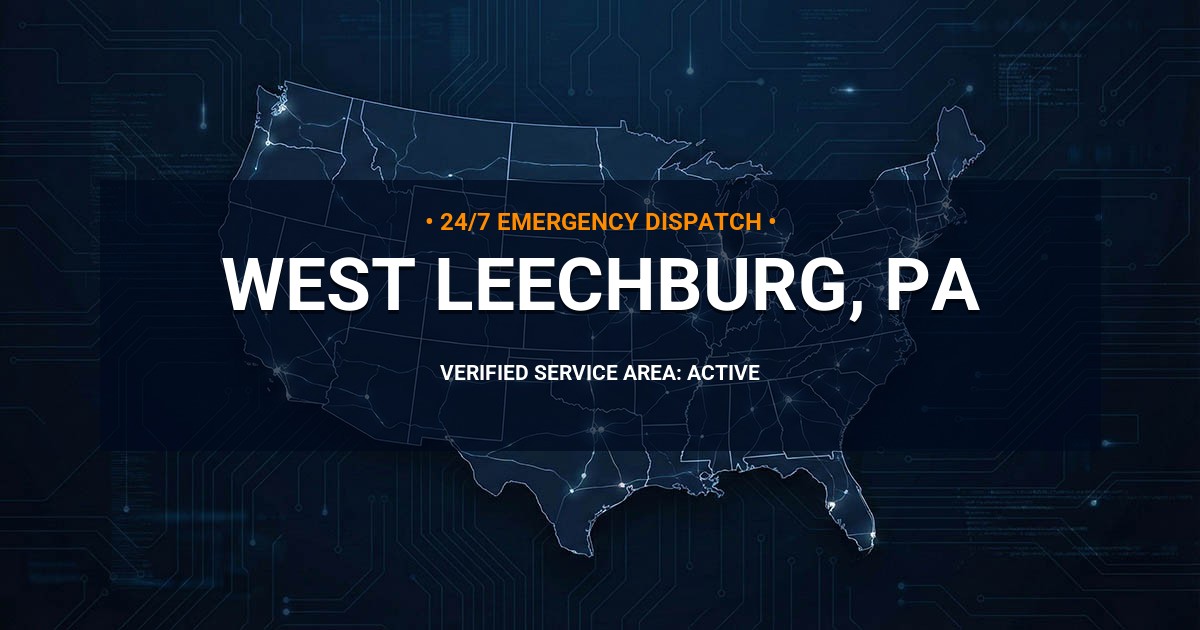 Emergency Plumbing Dispatch Map for Plumbing Services: West Leechburg, PA