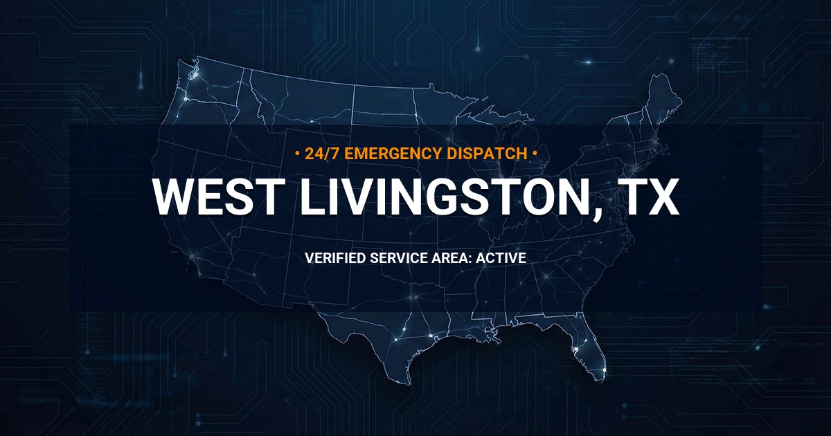 Emergency Plumbing Dispatch Map for Plumbing Services: West Livingston, TX