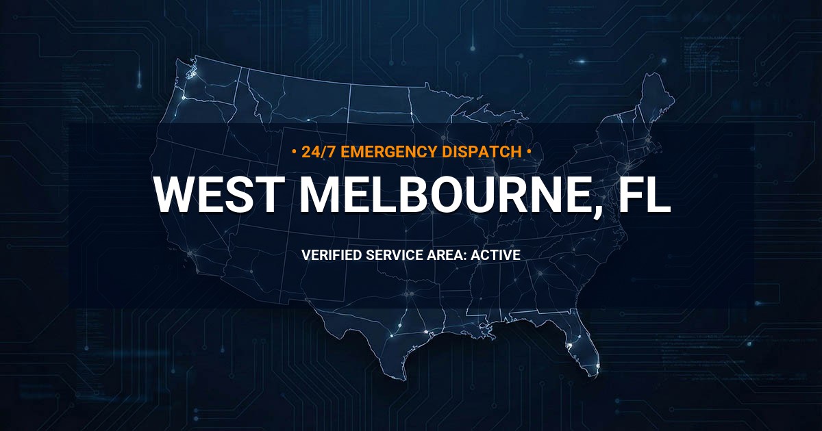 Emergency Plumbing Dispatch Map for Plumbing Services: West Melbourne, FL