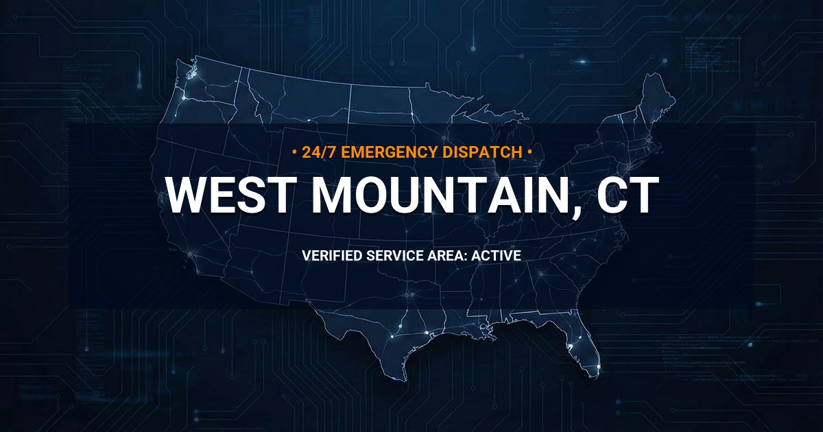 Emergency Plumbing Dispatch Map for Plumbing Services: West Mountain, CT