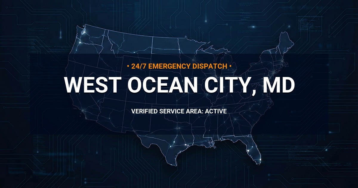 Emergency Plumbing Dispatch Map for Plumbing Services: West Ocean City, MD