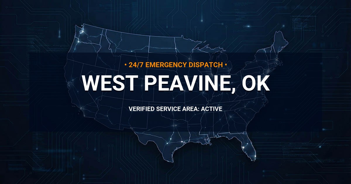 Emergency Plumbing Dispatch Map for Plumbing Services: West Peavine, OK