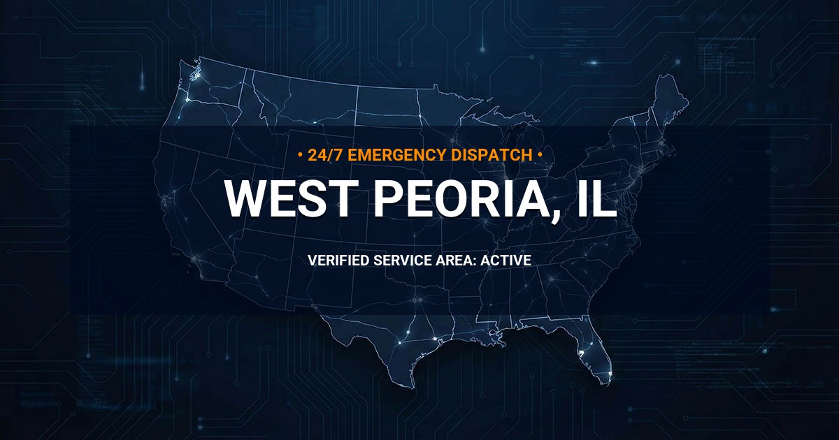 Emergency Plumbing Dispatch Map for Plumbing Services: West Peoria, IL