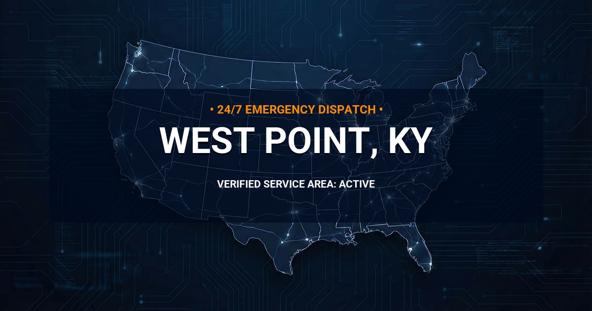 Emergency Plumbing Dispatch Map for Plumbing Services: West Point, KY
