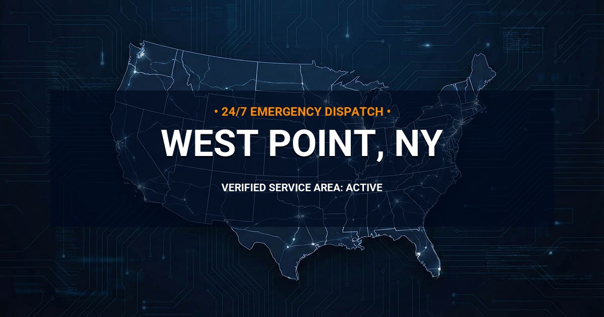 Emergency Plumbing Dispatch Map for Plumbing Services: West Point, NY