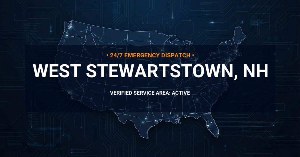 Emergency Plumbing Dispatch Map for Plumbing Services: West Stewartstown, NH