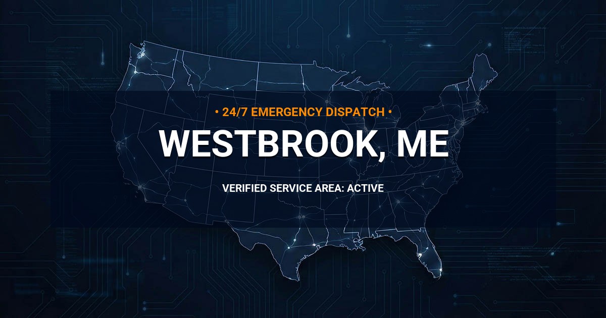 Emergency Plumbing Dispatch Map for Plumbing Services: Westbrook, ME