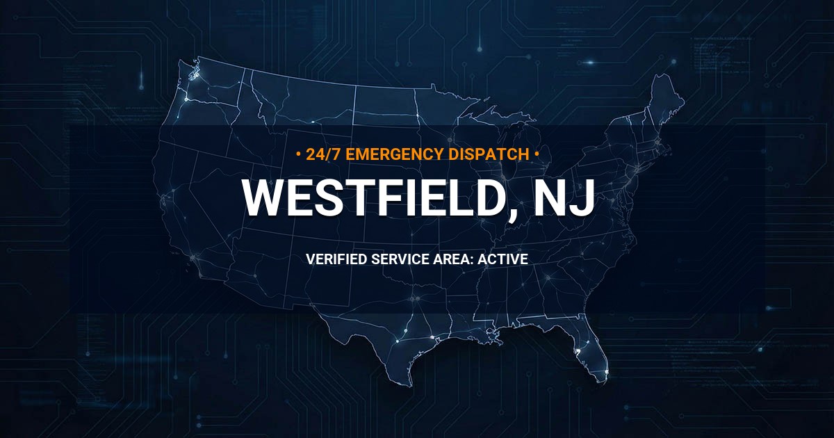 Emergency Plumbing Dispatch Map for Plumbing Services: Westfield, NJ