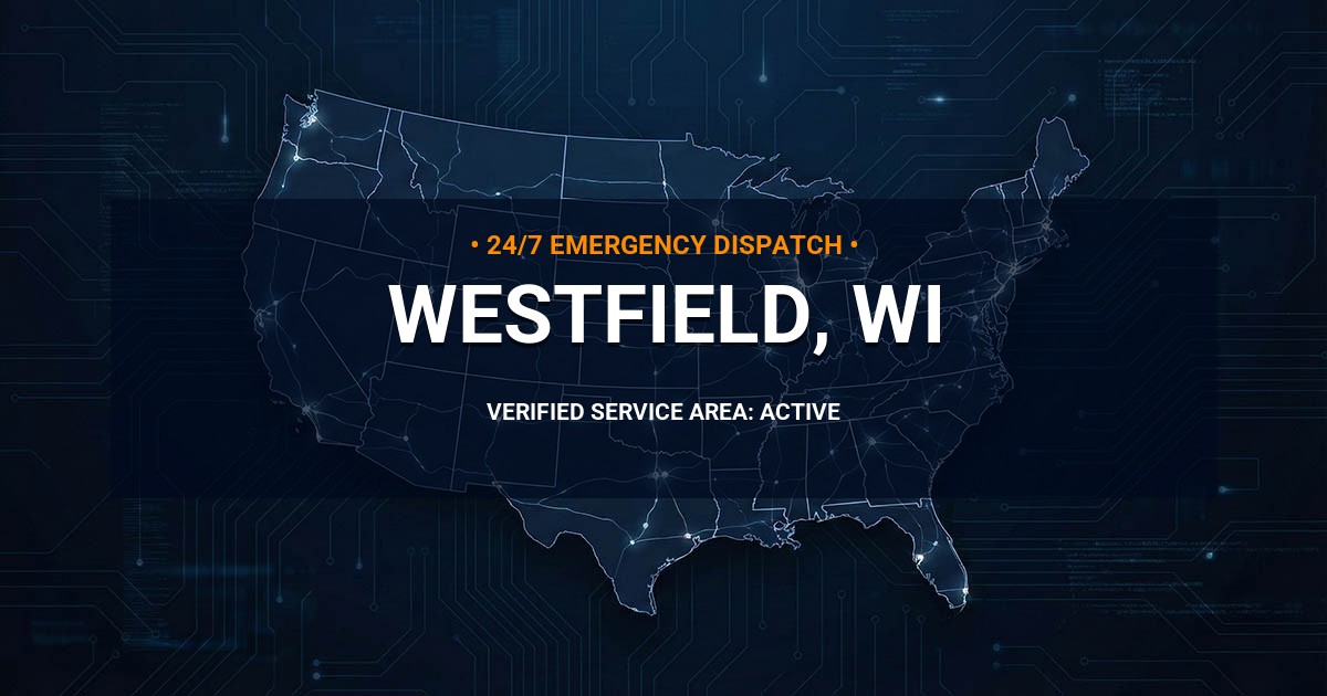Emergency Plumbing Dispatch Map for Plumbing Services: Westfield, WI