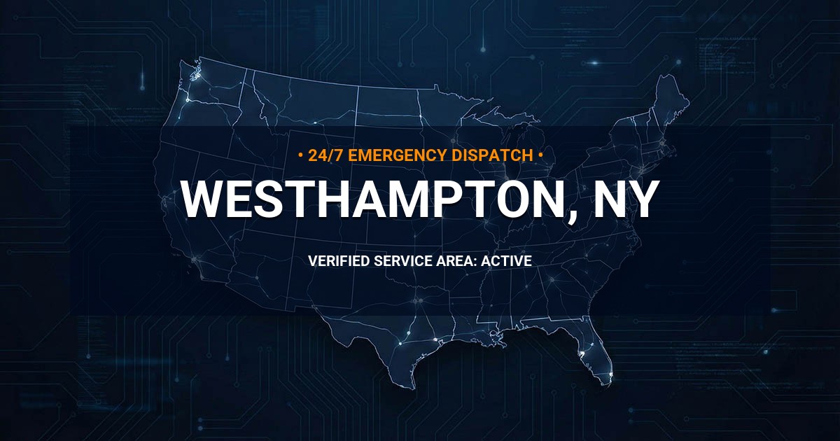 Emergency Plumbing Dispatch Map for Plumbing Services: Westhampton, NY