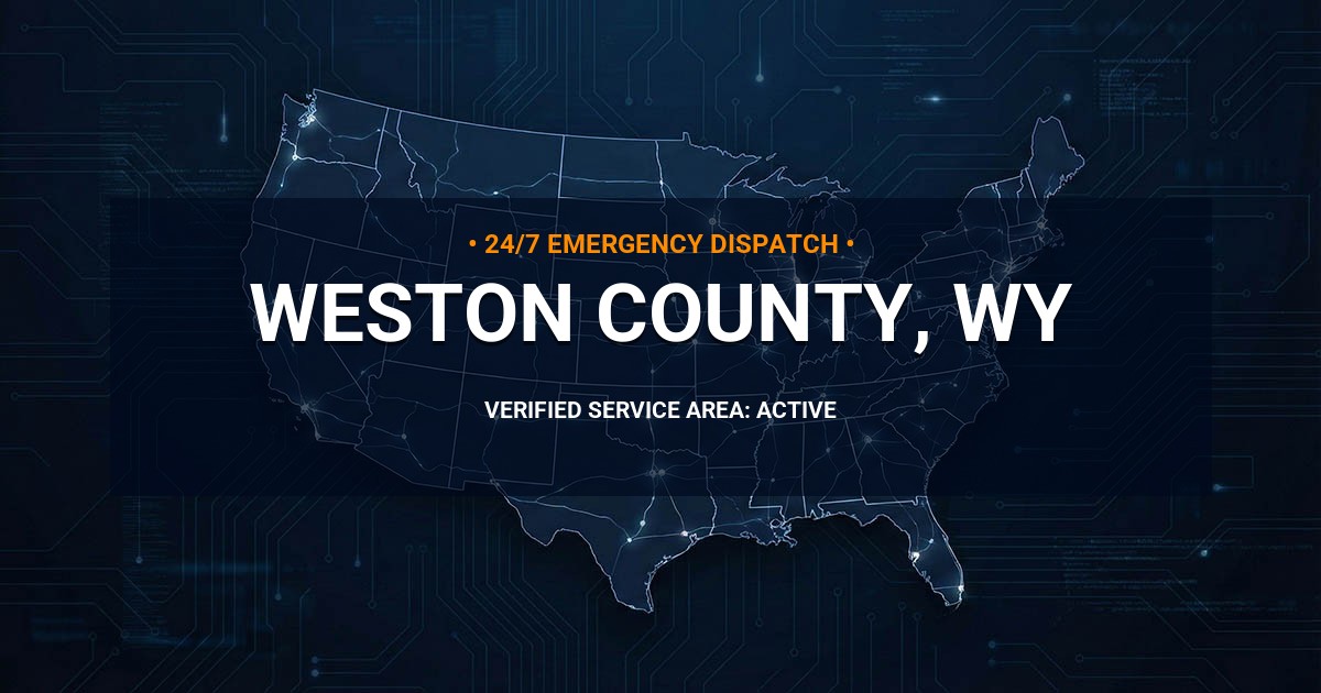 Emergency Plumbing Dispatch Map for Weston County Plumbing Logistics