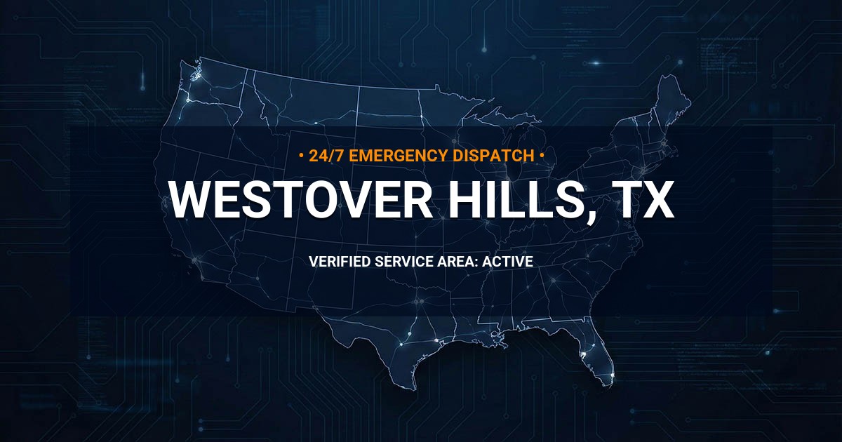 Emergency Plumbing Dispatch Map for Plumbing Services: Westover Hills, TX