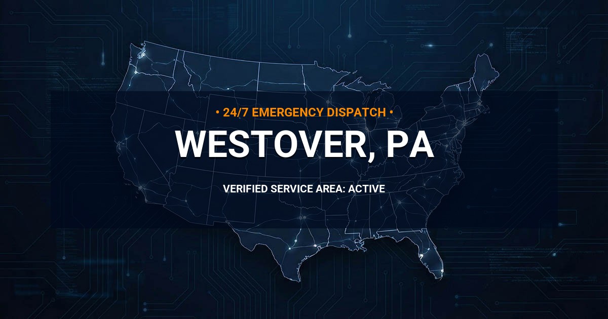 Emergency Plumbing Dispatch Map for Plumbing Services: Westover, PA