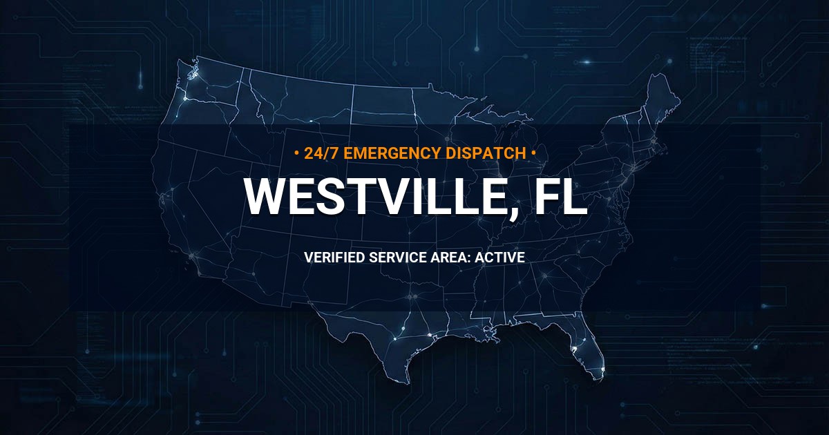 Emergency Plumbing Dispatch Map for Plumbing Services: Westville, FL