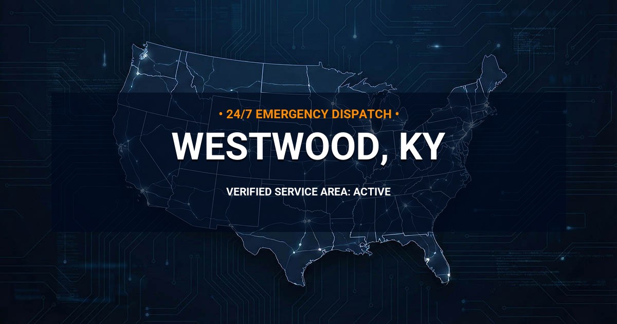 Emergency Plumbing Dispatch Map for Plumbing Services: Westwood, KY
