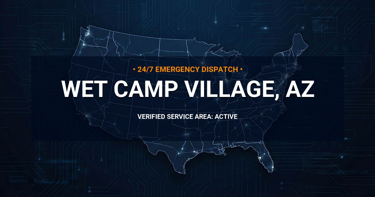 Emergency Plumbing Dispatch Map for Plumbing Services: Wet Camp Village, AZ