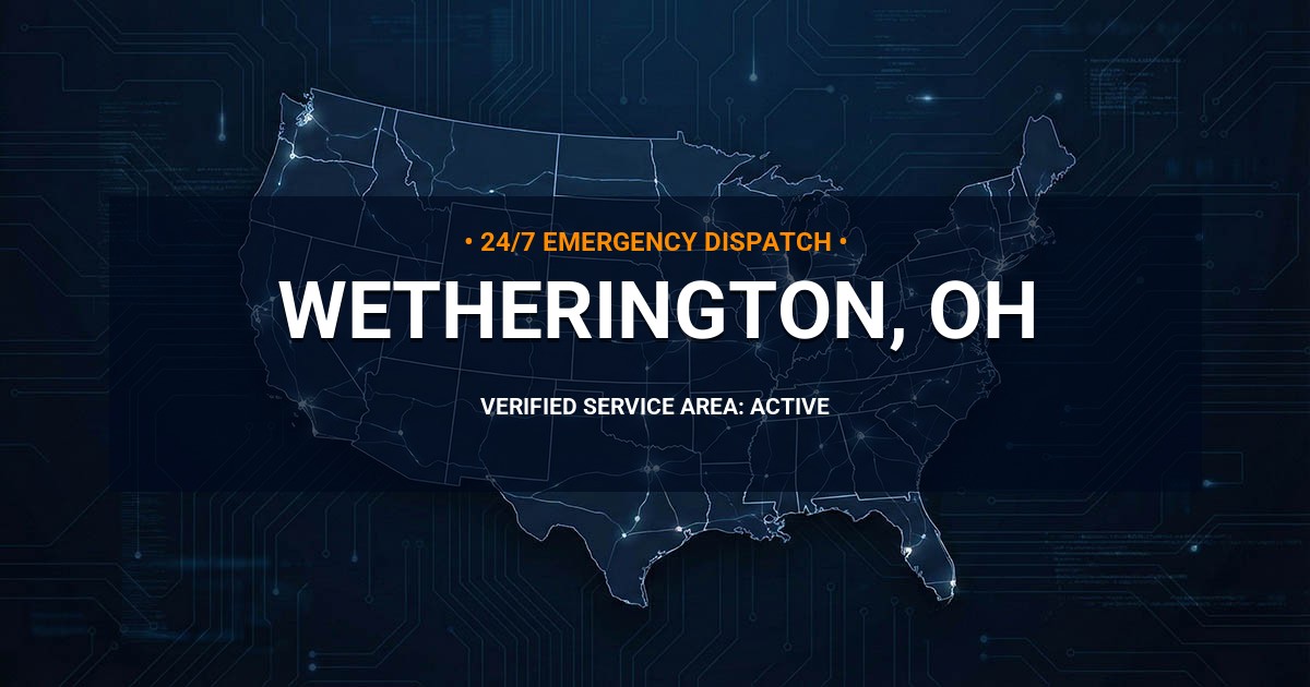 Emergency Plumbing Dispatch Map for Plumbing Services: Wetherington, OH