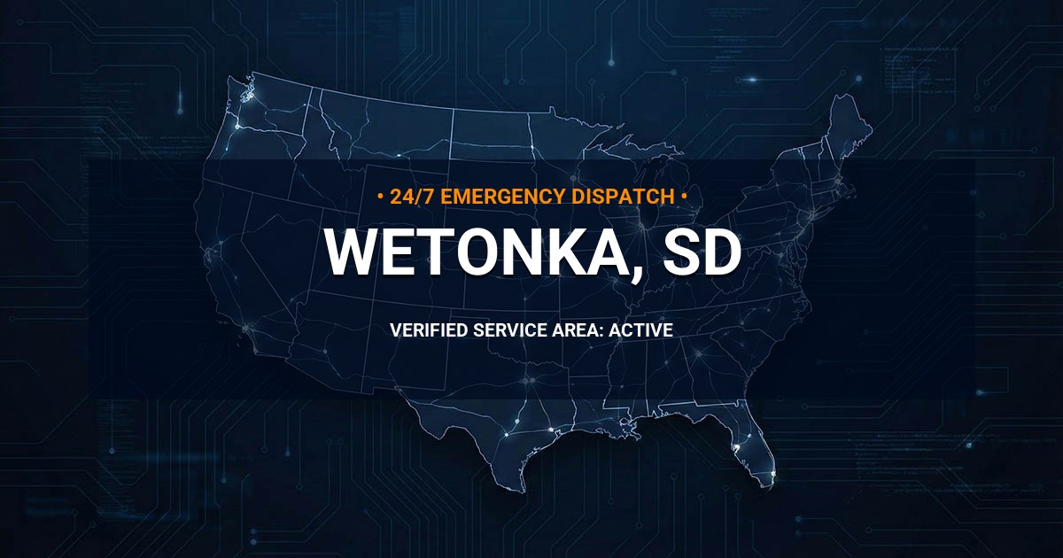 Emergency Plumbing Dispatch Map for Plumbing Services: Wetonka, SD