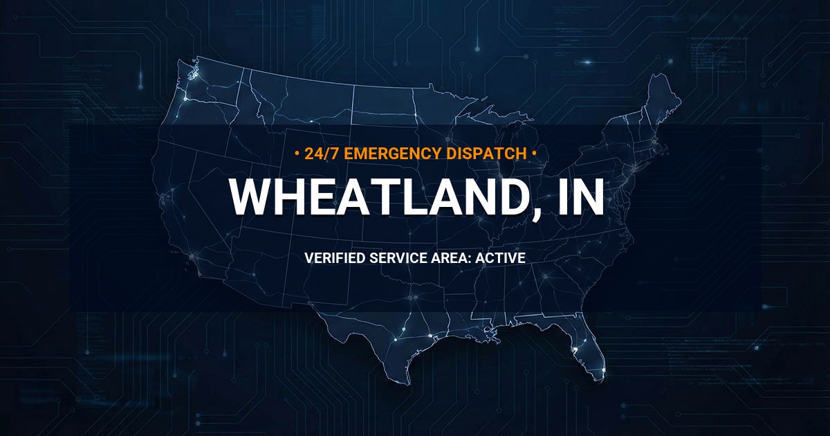 Emergency Plumbing Dispatch Map for Plumbing Services: Wheatland, IN
